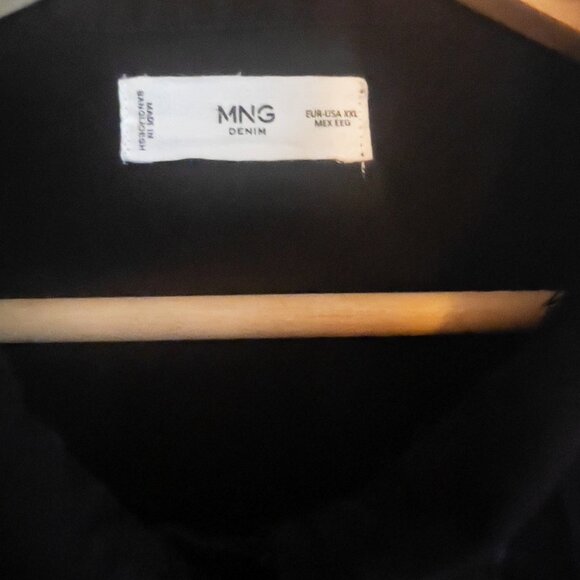 MANGO Cropped black cotton jean jacket - Picture 3 of 5